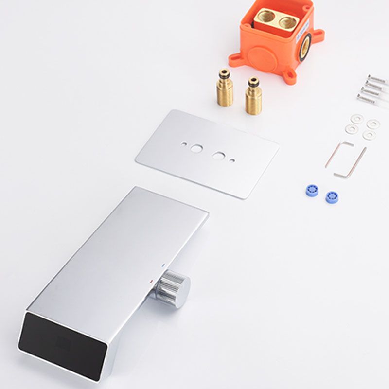 Modern Bathtub Faucet Wall-mounted Brass Rotary Handle Faucet