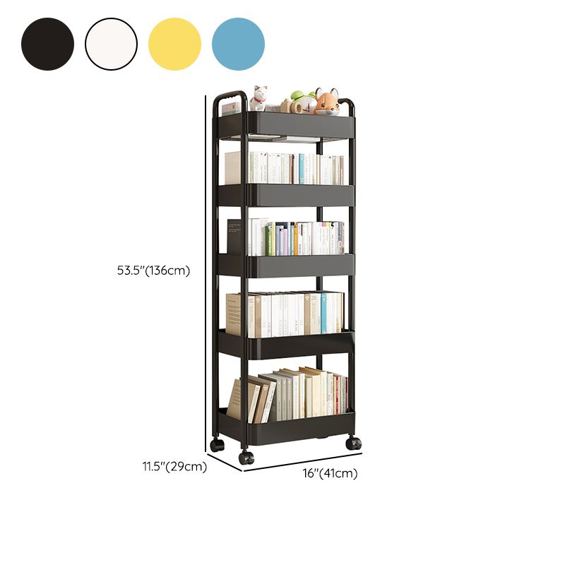 Scandinavian Plastic Bookshelf Open Back Standard Bookcase with Shelves