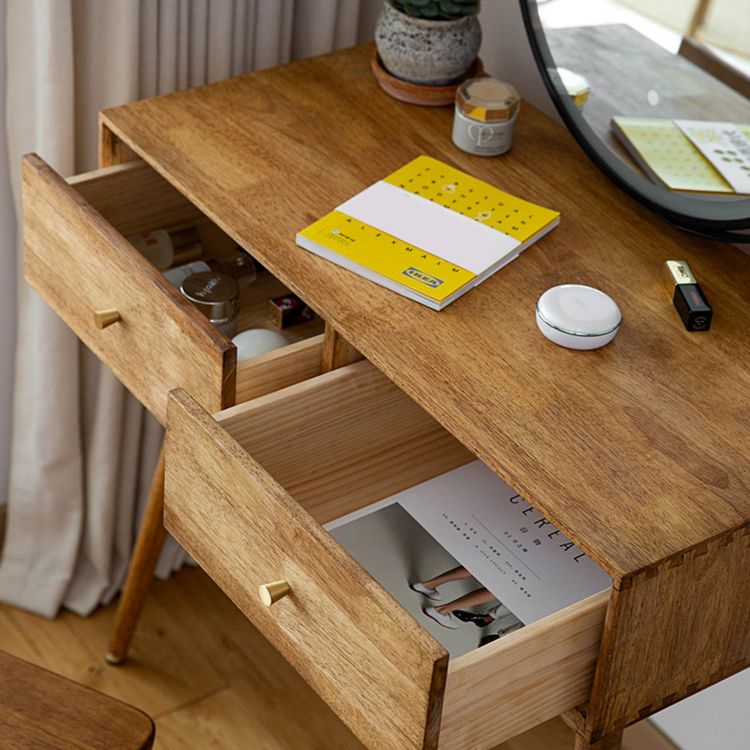 Contemporary Solid Wood Make-up Vanity Home Vanity Desk with Mirror