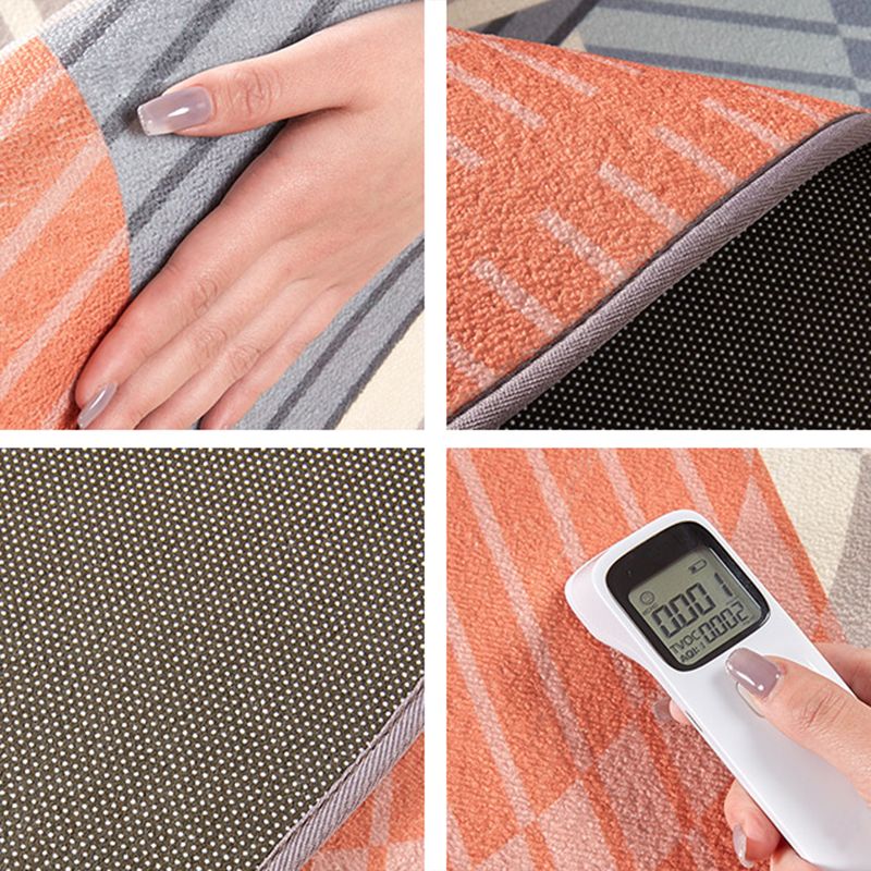 Modern Living Room Rug Multi Colored Geometric Printed Indoor Rug Anti-Slip Pet Friendly Area Carpet