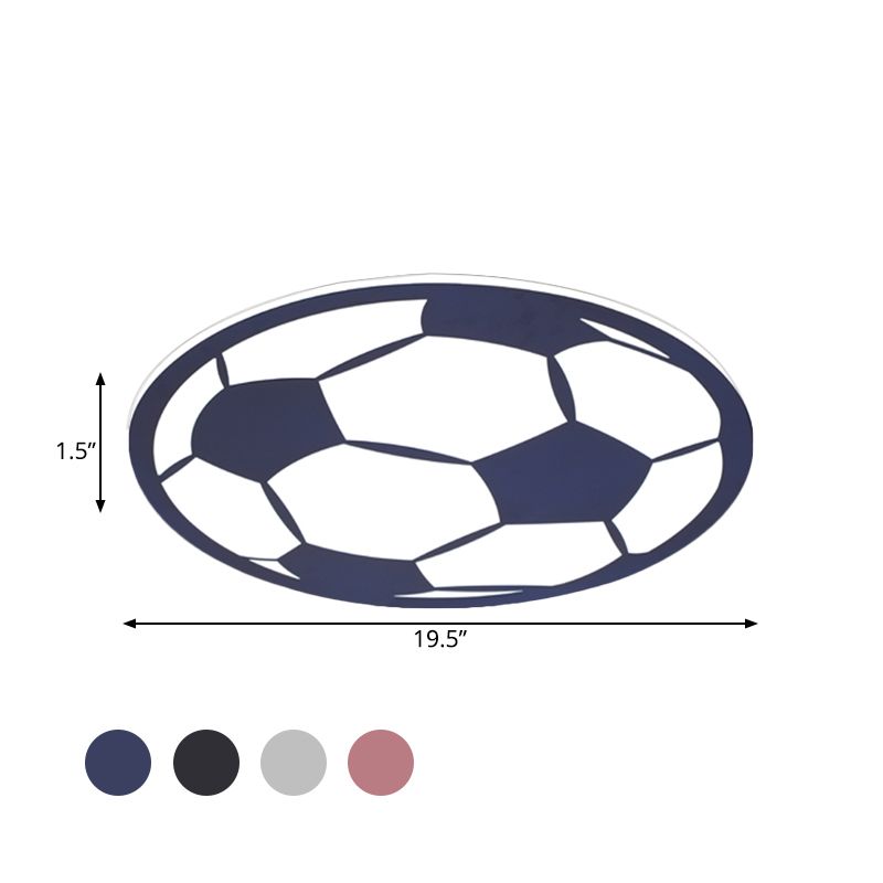 Plafoniera da incasso in acrilico da calcio Cartoon Bianco/Nero/Rosa LED Apparecchio di illuminazione per montaggio a incasso per la scuola materna