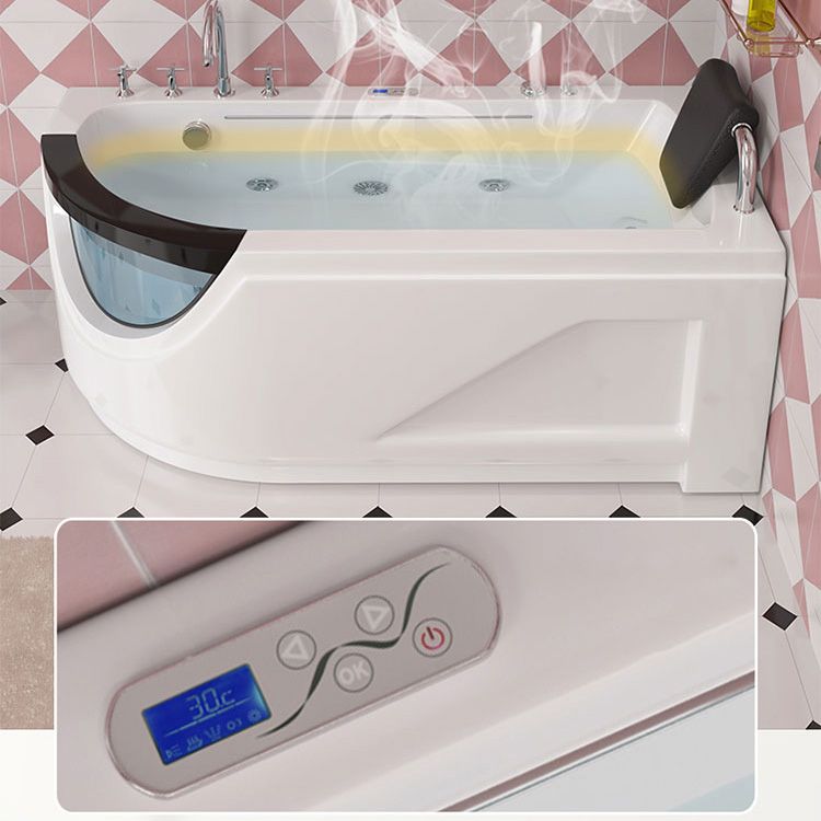 Left-Hand Drain Bathroom Tub Modern Free Form Back to Wall Bathtub