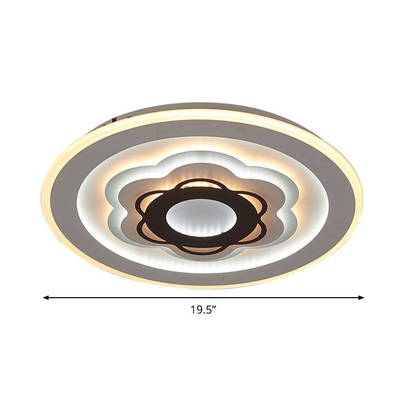 White LED Floral Ceiling Mounted Light Simplicity Acrylic Flush Mount Lighting Fixture
