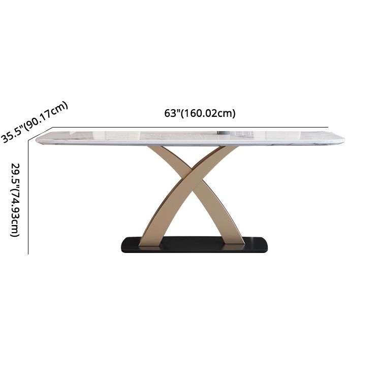 Modern Style Marble Table with White Rectangle Shape Table for Home Use