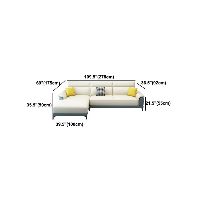 Scandinavian Stain Resistant Sofa & Chaise Pillow Top Arm Sectional