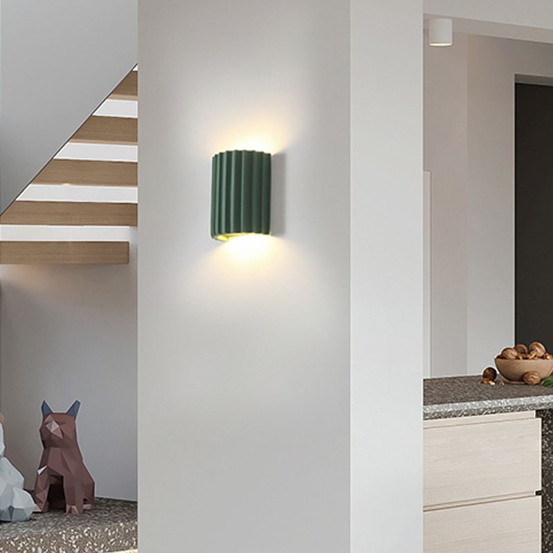 Half-Cylinder Wall Sconce Lighting Modern Style Metal 2 Lights Wall Washer Sconce