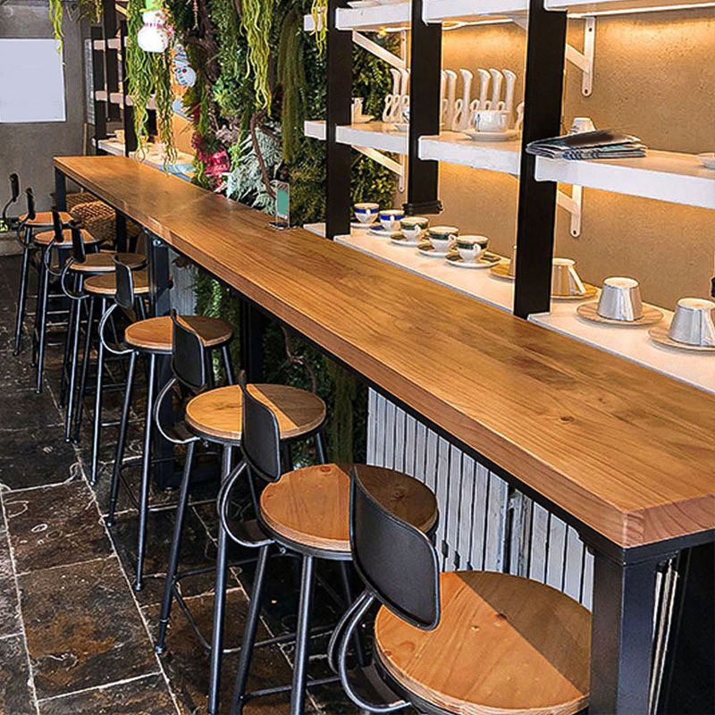 Modern Bar-height Table Solid Wood Top 41.3-inch Height Table for Patio Use