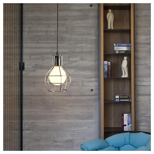 Globe Coffee Shop Hanging Lamp Loft Retro Metallic 1 Head Gold/Silver Finish Pendant Light armatuur met draadframe