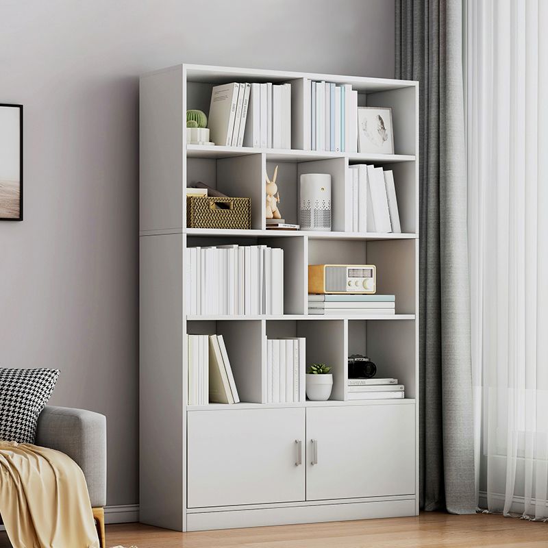 Modern Style Bookshelf Engineer Wood Closed Back Bookcase for Home Office