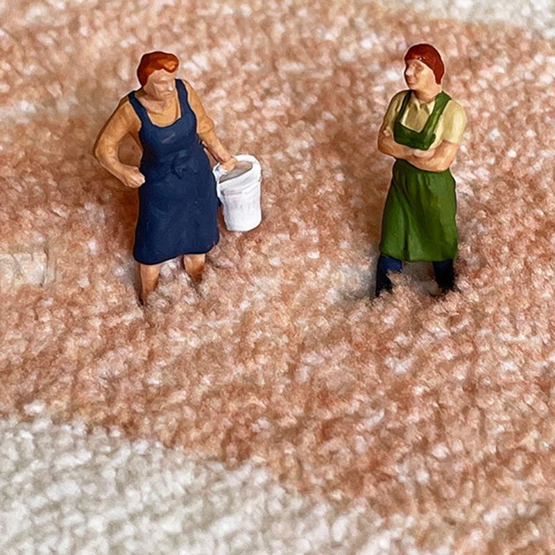 Cartoon Flowers Rug Ellipse Shape Stain Resistant Rug for Home Decor