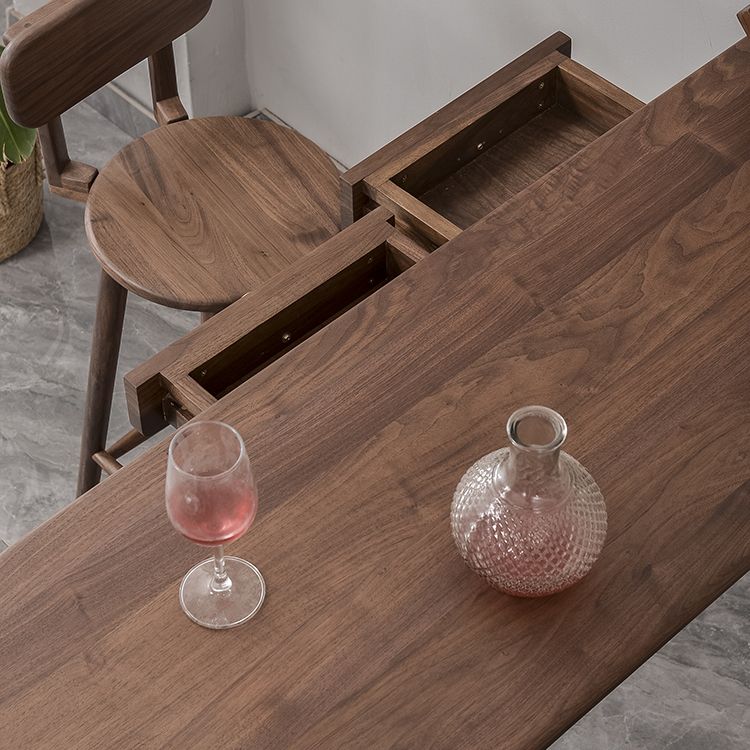 Contemporary Bar Dining Table Kitchen Rectangle Wood Bar Table