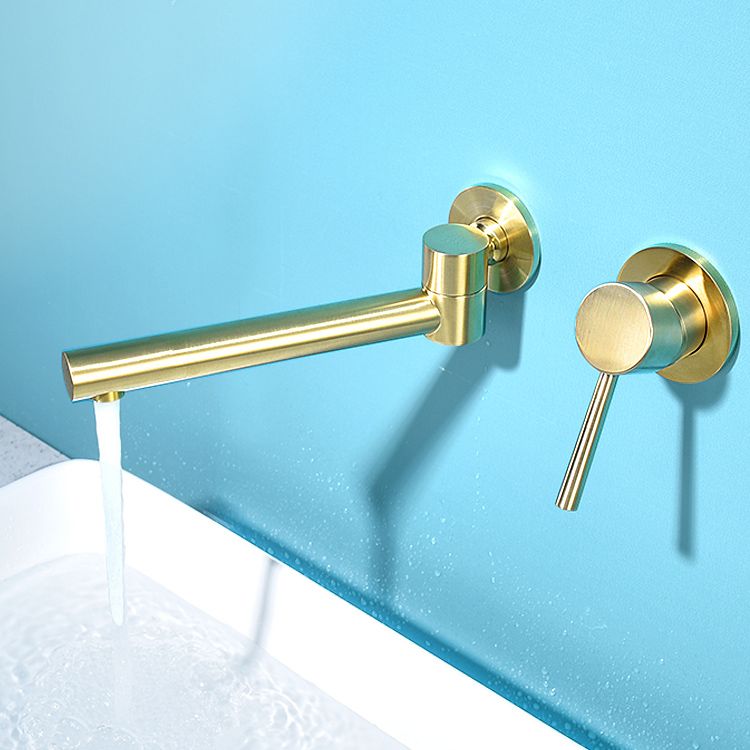 Contemporary Wall Mounted One Handle Kitchen Faucet Low Arch Water Filler