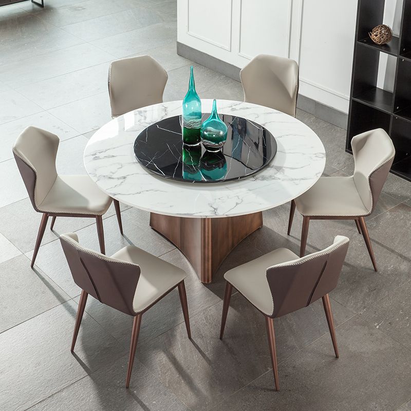 Stone Dining Table Traditional Luxury Round Dining Site Table with Pedestal Base