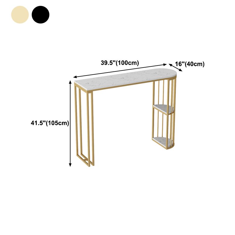 Industrial 41.3"H Bar Table Faux Marble White Top Specialty Bistro Table for Living Room