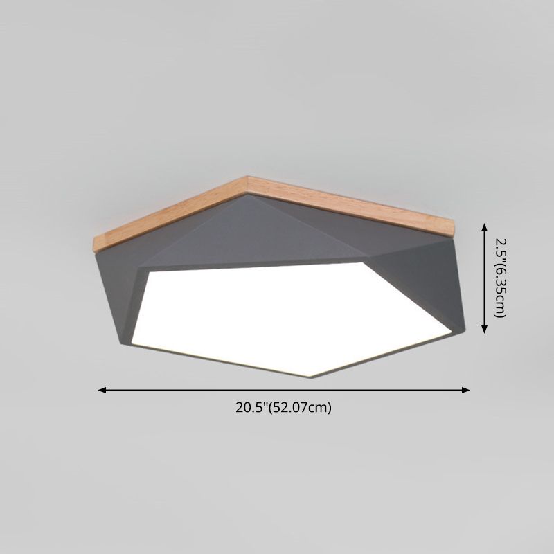 Acrylic Geometric LED Flush Mount in Modern Concise Style Iron Macaron Ceiling Light for Bedroom