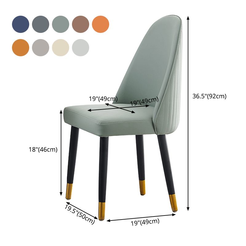 Sillas de comedor de madera Glam, sillas de comedor tapizadas sin brazos para uso doméstico (juego de 2)
