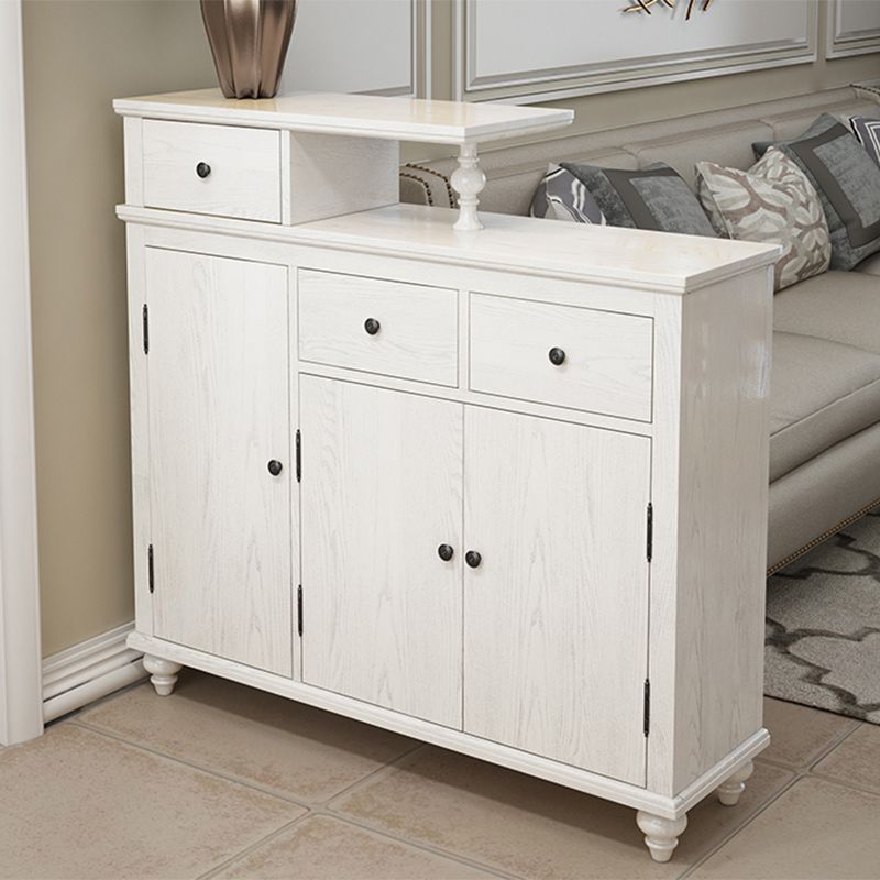 Distressed Wood Cabinet Wood 3 - Doors and 3 - Drawer Accent Cabinet