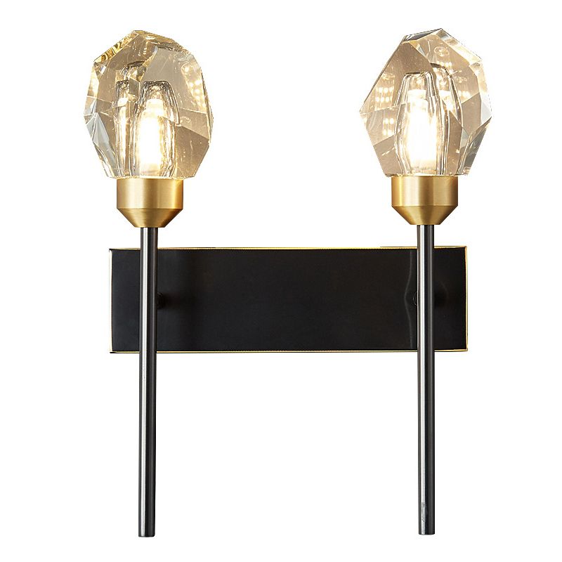 Schwarzsteinförmige Leuchtenleuchte Einfachheitstil Kristallwandhalterung Leuchte Leuchte