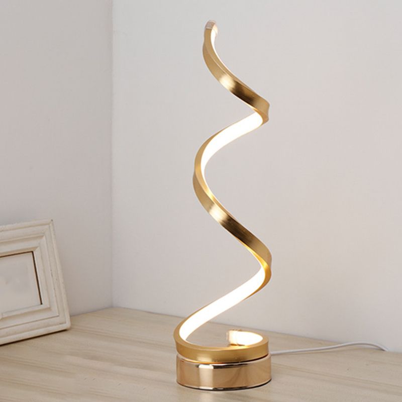 Linear 1 Light Table Lamp Contemporary Metal Nightstand Lamps for Bedroom