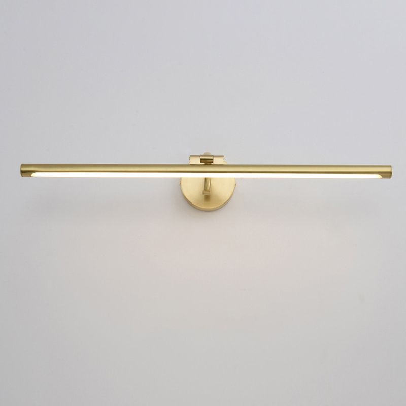Modern Minimalist Style Linear Wall Mounted Vanity Lights Copper Wall Mounted Light Fixture in Gold Finish