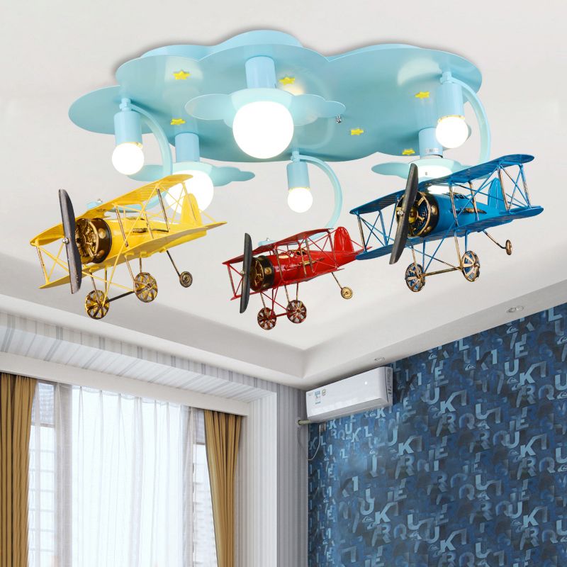 Cloud & Glider Semi Flush Mount Light Plafonnier contemporain cool pour la maternelle