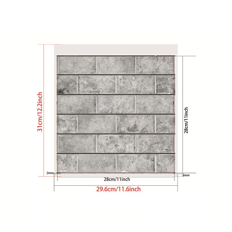Compact Tiles Wallpaper Panel Set for Living Room Brick Look Peel Wall Decor, 11' L x 11" W