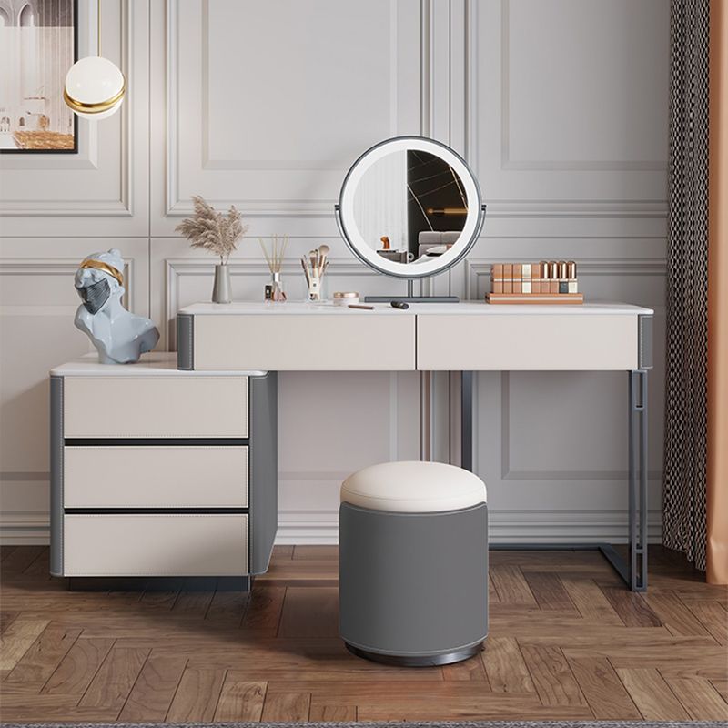 Contemporary Pine Makeup Vanity Desk with Drawers Vanity Makeup Table Set