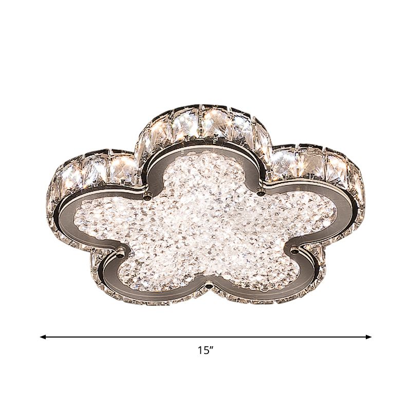 Fleur d'ébullition simple Éclairage Éclairage du briquet de cristal Couloir de la lampe de montage en acier inoxydable, en acier inoxydable, en acier et en blanc