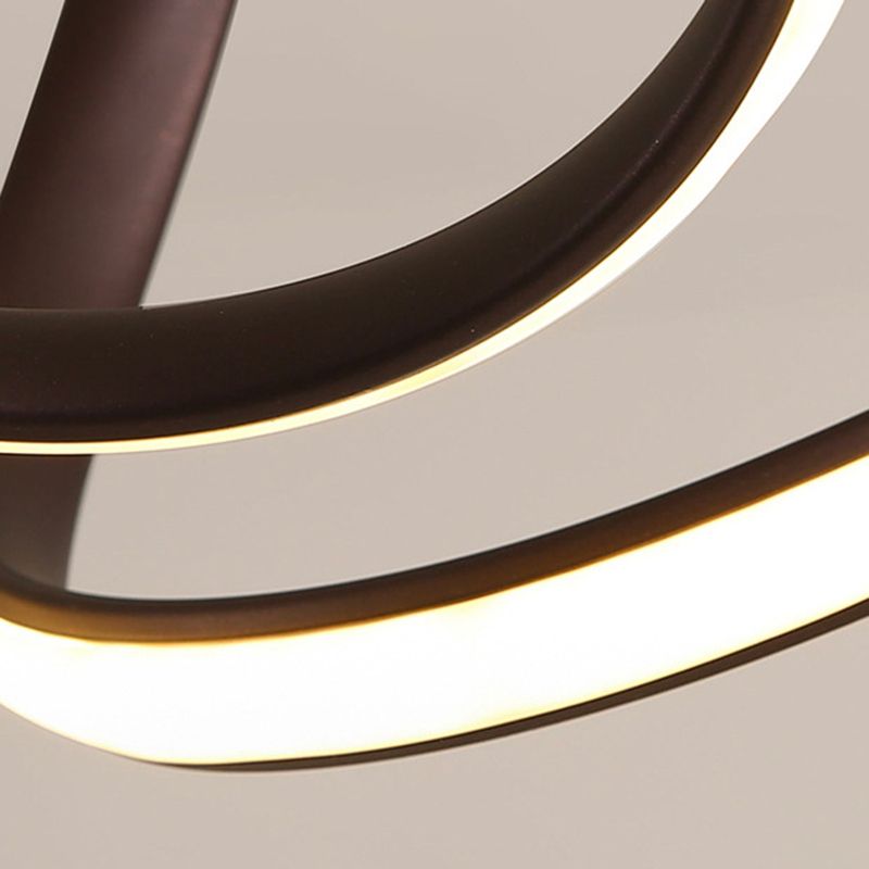 Contemporary Wave Chandelier Lights Metal 1 Light Chandelier Pendant Light