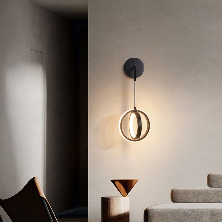 Luminaires muraux circulaires appliques en métal de style minimaliste moderne
