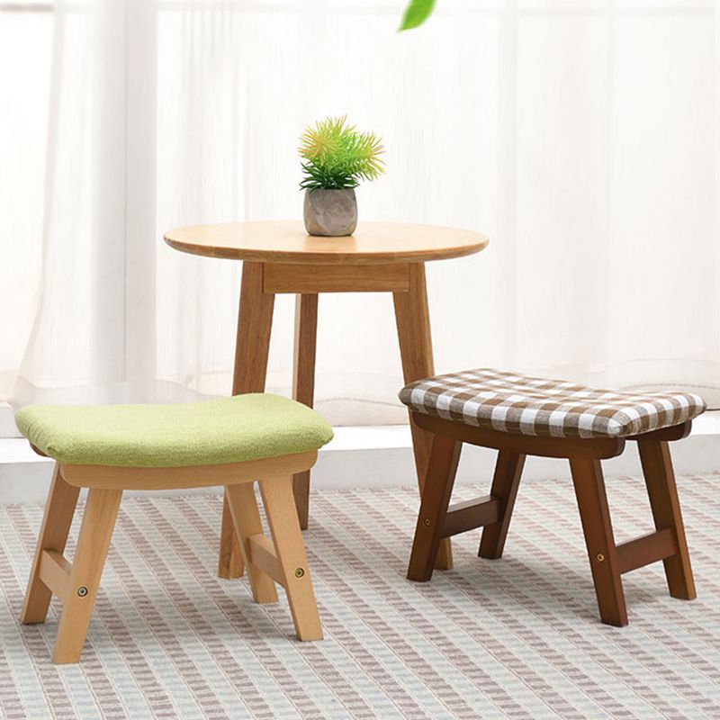 Rectangle Ottoman Contemporary Footstools Linen Upholstered Tear Resistant Ottoman