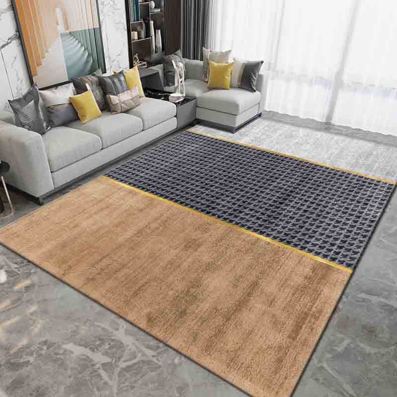 Gray Modern Rug Polyester Abstract Graphic Rug Washable Rug for Sitting Room