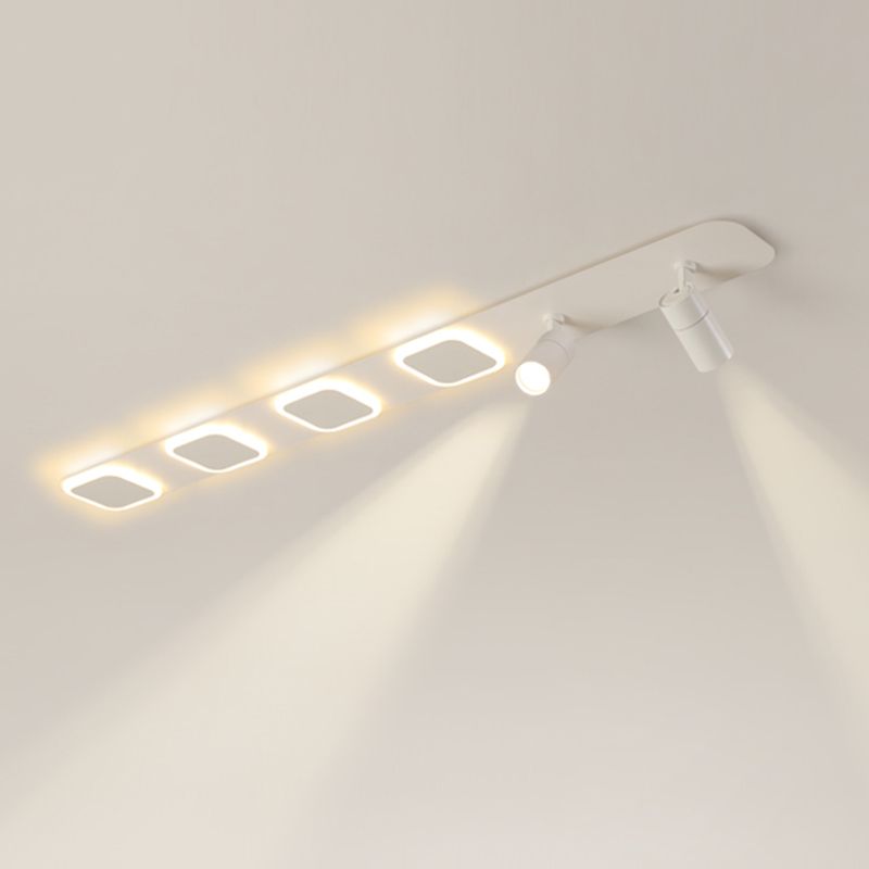 Luz de techo de semi-ras de LED rectangulares en blanco en simplicidad moderna Montaje a ras de hierro forjado con sombra acrílica