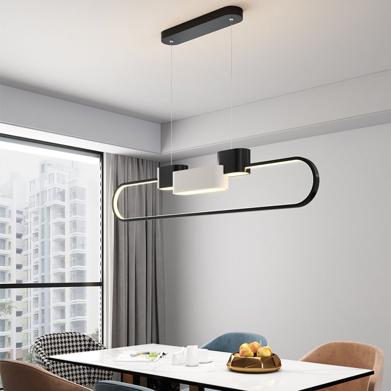 LED COMINACIÓN Lámpara de la isla Simplicidad de metal oval de metal lámpara de luz