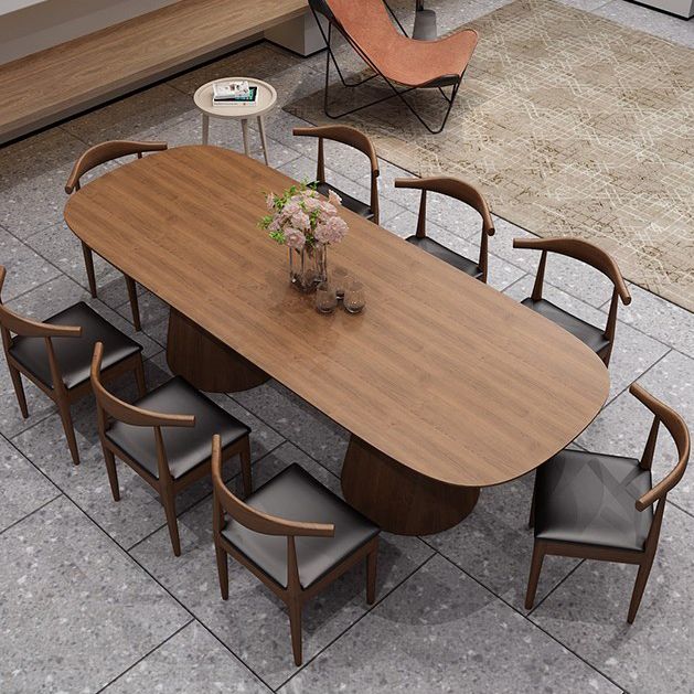 Pine Solid Wood Dinner Table Contemporary Style Brown Dining Table for Home Kitchen Dinner