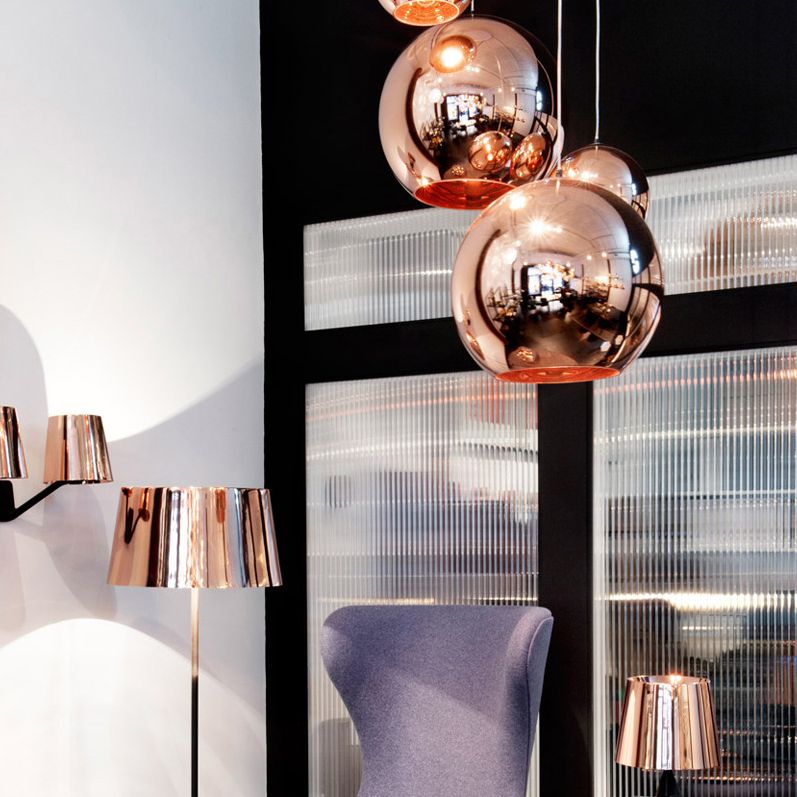 1 leichte Ballhängeleuchte postmoderne Spiegelglas Deckenleuchte für das Restaurant