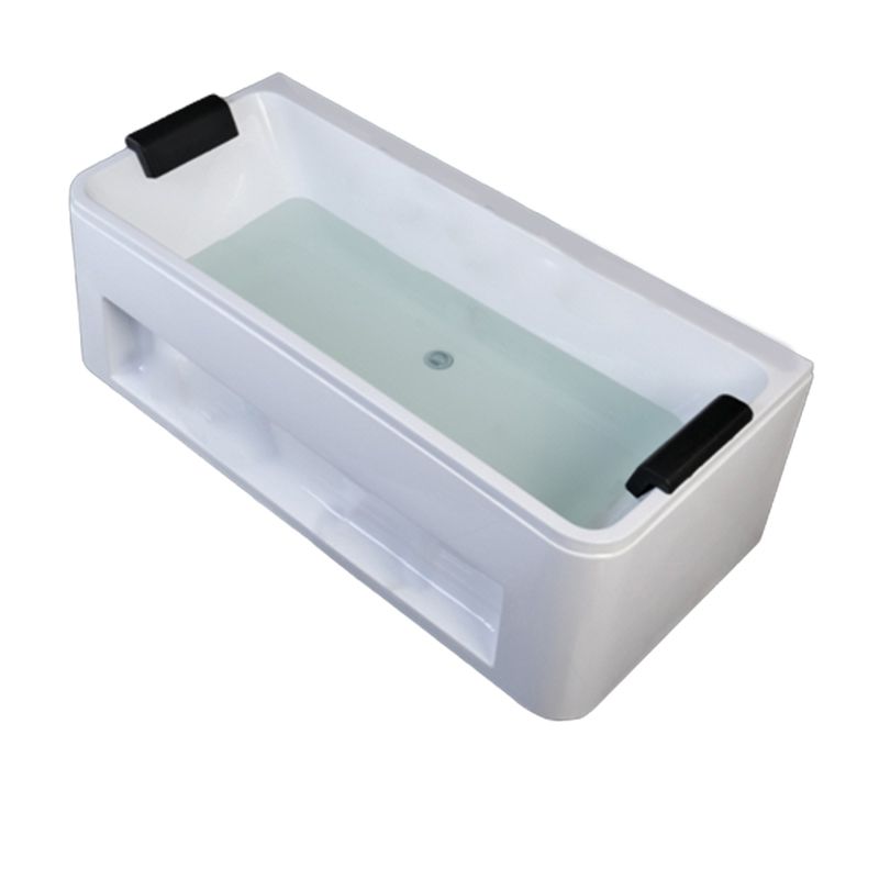 Freestanding Rectangular Bathtub Modern Acrylic Center-Front Drain Placement Tub