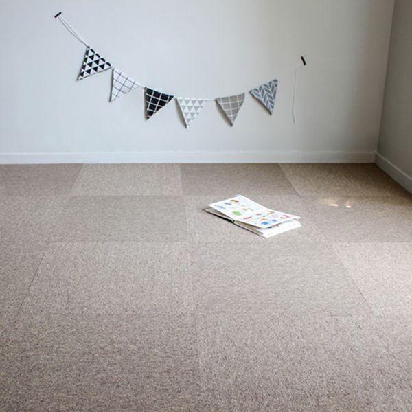 Carpet Tile Non-Skid Fade Resistant Solid Color Self Peel and Stick Carpet Tiles Bedroom