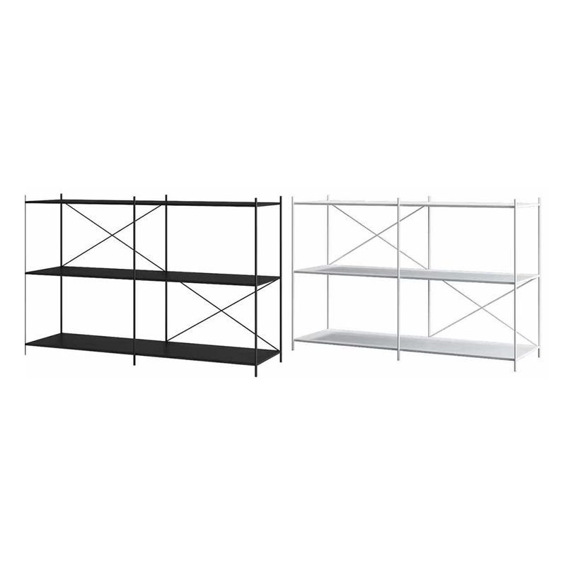 Modern Metal Bookcase Shelf Rectangular Open Bookcase with Shelves