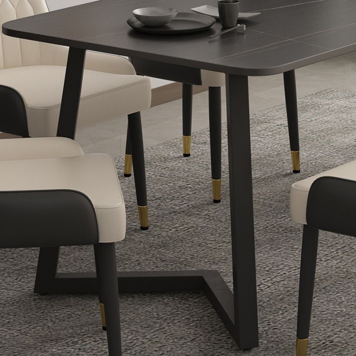 Industrial Style Dining Table Sintered Stone Rectangle Table for Home