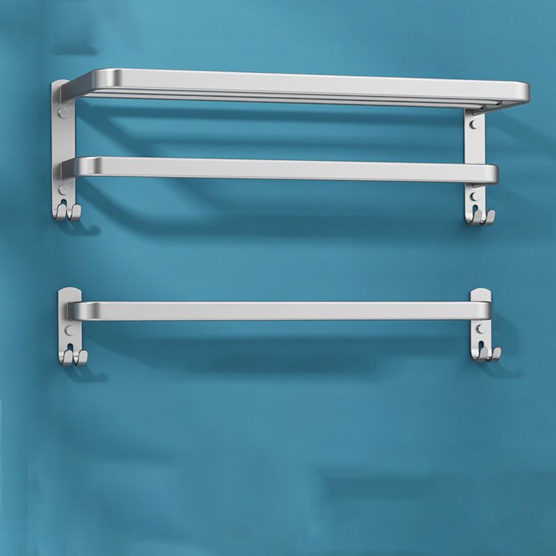 7 Piece Bathroom Accessory Set Modern Aluminum Bathroom Set in Silver