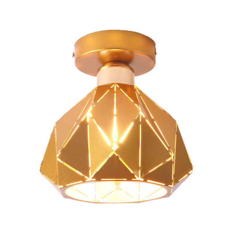 Plafonnier encastré en métal et diamant, style nordique, 1 gris clair/bleu/or, luminaire encastré pour porche