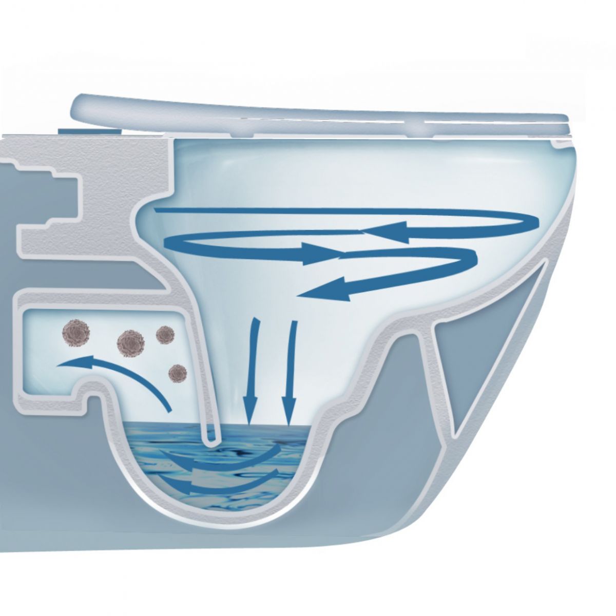 Modern White Flush Toilet Wall Hung One-Piece Toilet with Slow Close Seat