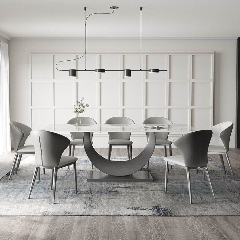 Modern Sintered Stone Top Dining Set Rectangle 1/2/3/4/5/7 Pieces Dining Table Set