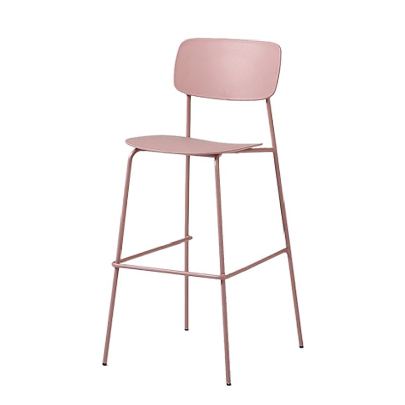 Modern Plastic Bar-stool Square Seat Counter Bar Stool with Metal Legs