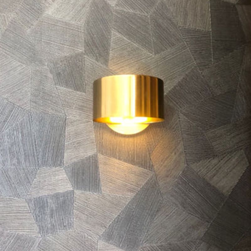 Gold Wall Lamp 1-Light Wall Mount Lamp with Metal Shade for Bedroom