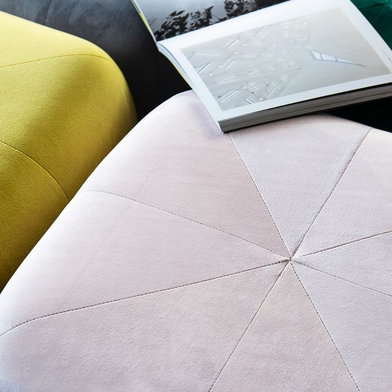 Contemporary Pouf Ottoman Velvet Upholstered Fade Resistant Solid Color Square Ottoman