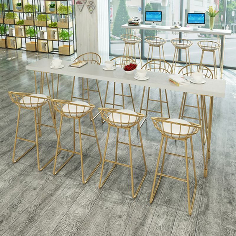 White Modern Style Bar Table in Wood and Iron Bar Table Indoor Bar Table