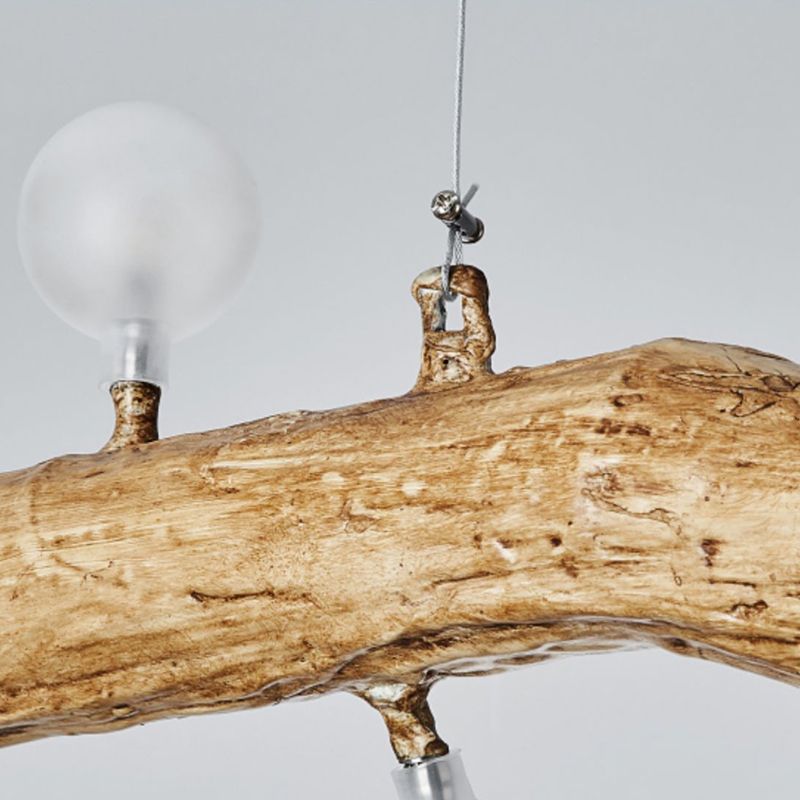 Modern Globe Island Light Fixture Glass Island Ceiling Light in Brown Finish