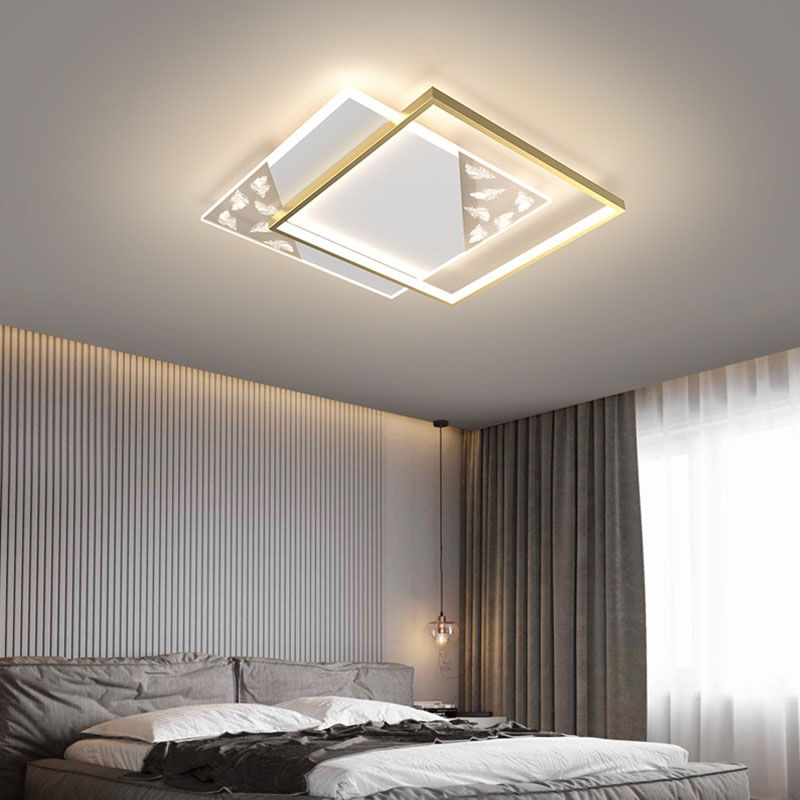 Plafonnier encastré géométrique en acrylique, plafonnier encastré de simplicité moderne